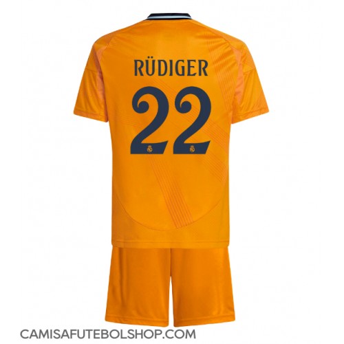 Camisa de time de futebol Real Madrid Antonio Rudiger #22 Replicas 2º Equipamento Infantil 2024-25 Manga Curta (+ Calças curtas)